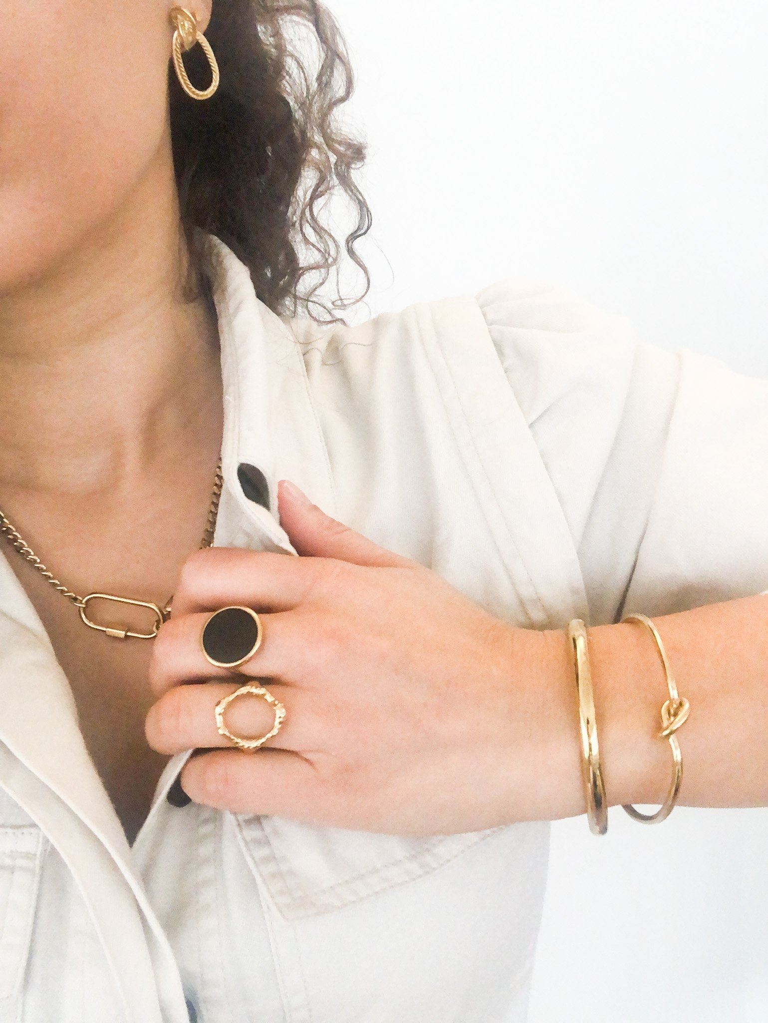 Bracelets dorés en acier inoxydable pour femmes