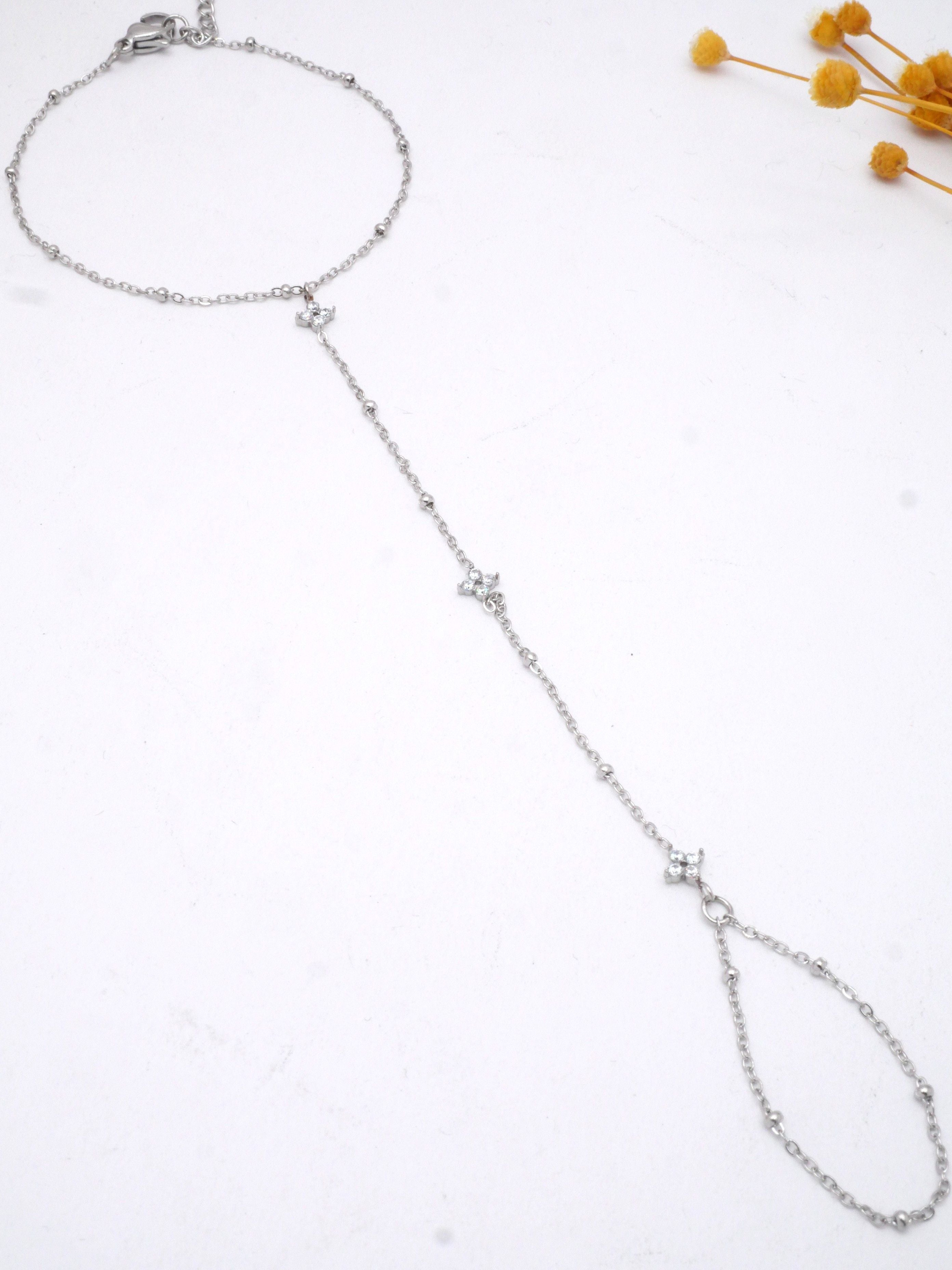 Emma - Bracelet de main argenté