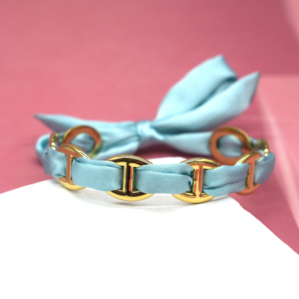 Luna | Demi jonc ruban turquoise en acier inoxydable