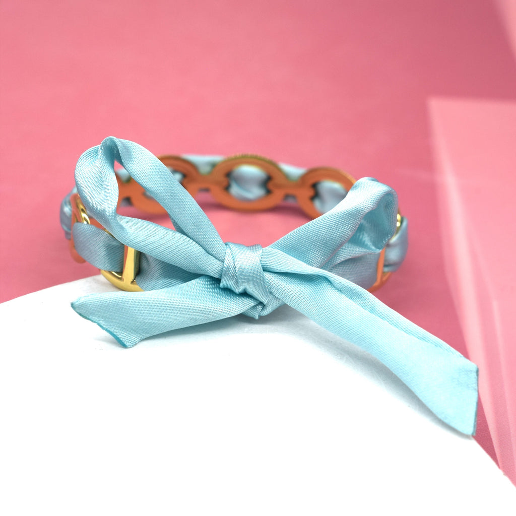 Luna | Demi jonc ruban turquoise en acier inoxydable