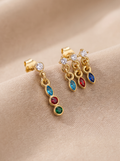 Duo de boucles d'oreilles asymétriques Cascade & Trilogie