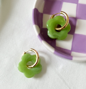 Boucles Flora vert pomme