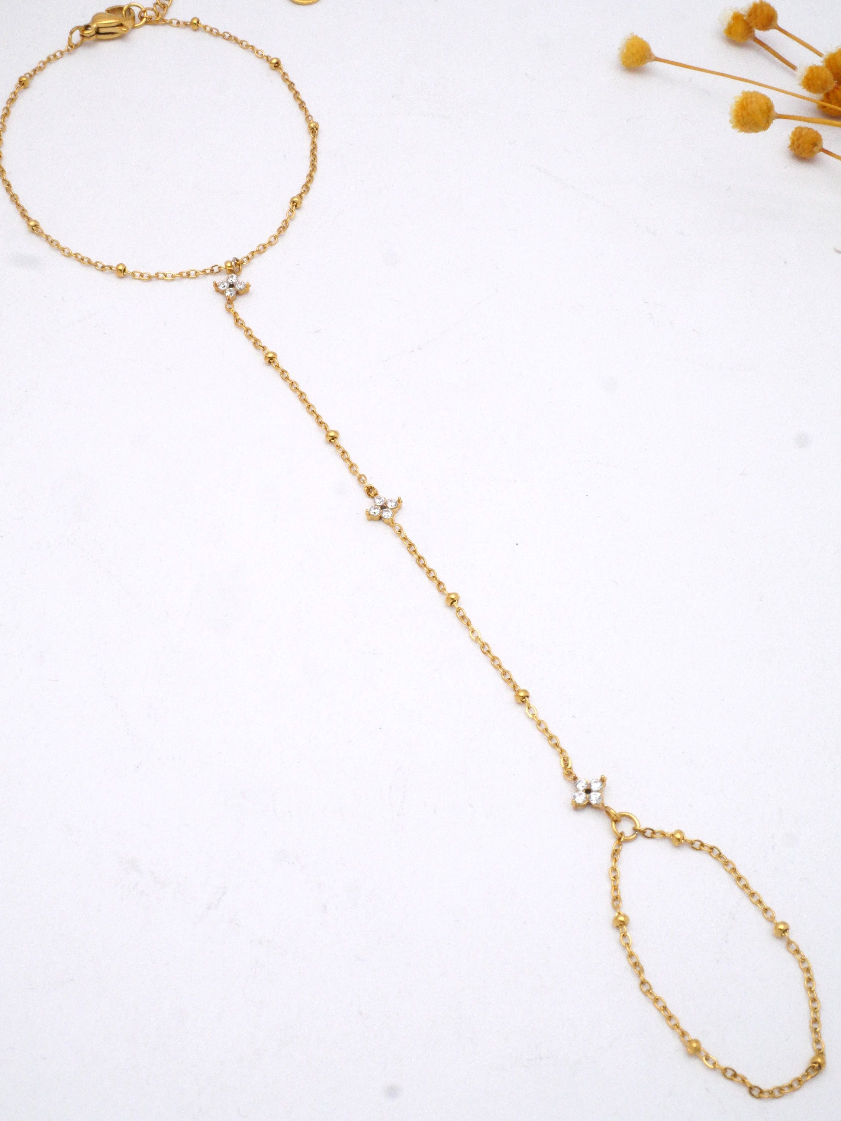 Emma - Bracelet de main doré
