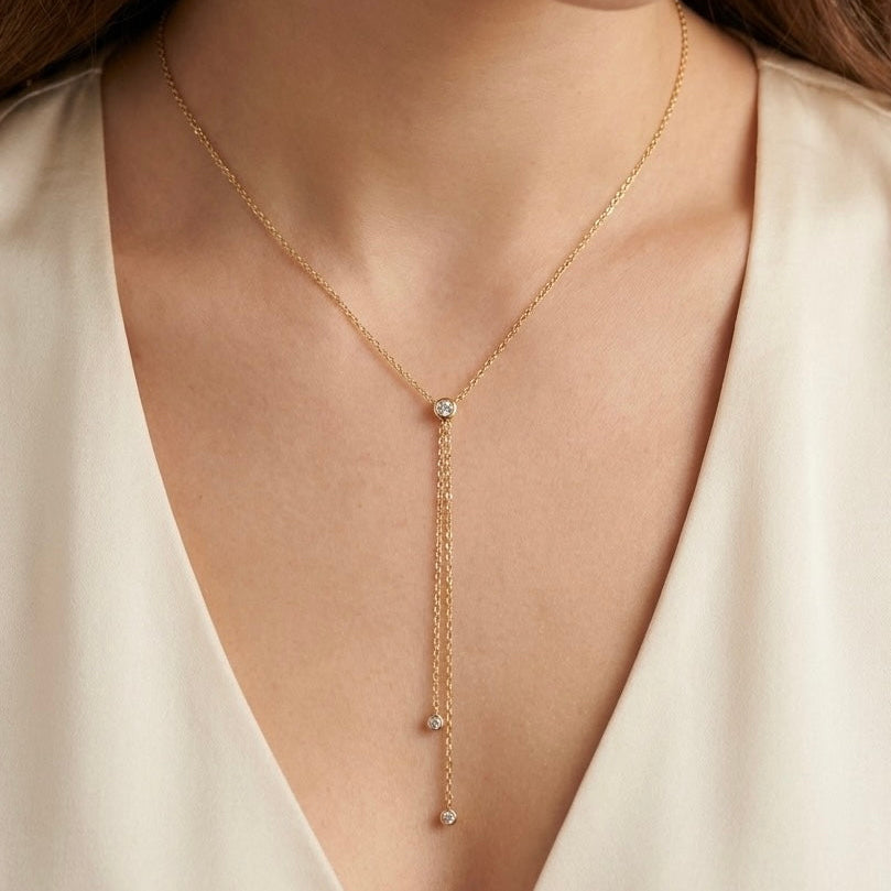 Collier Laury Doré Trois strass