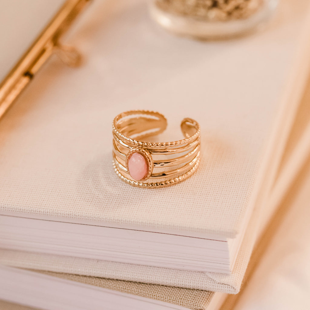 Bague Amandine quartz  rose