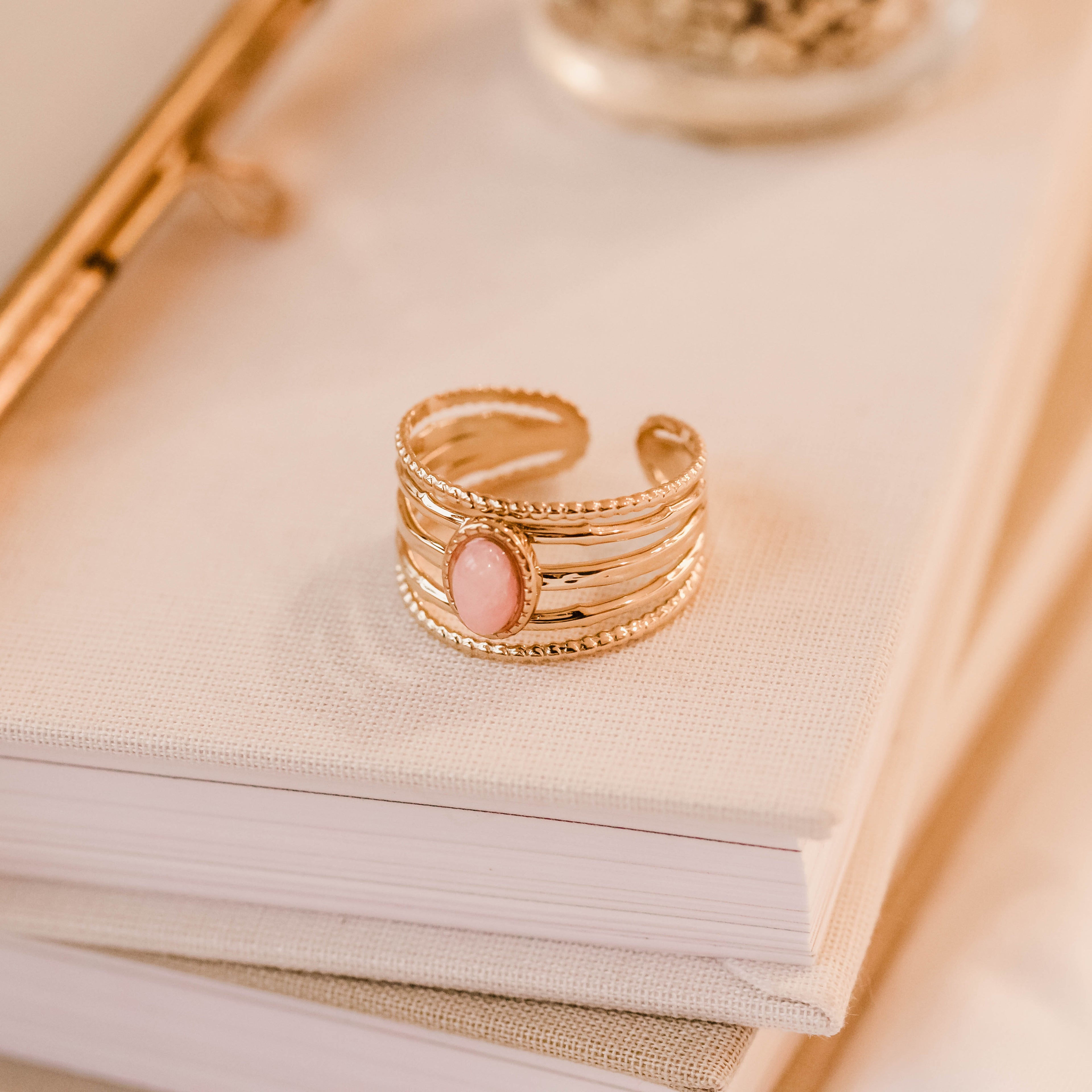 Bague Amandine quartz  rose