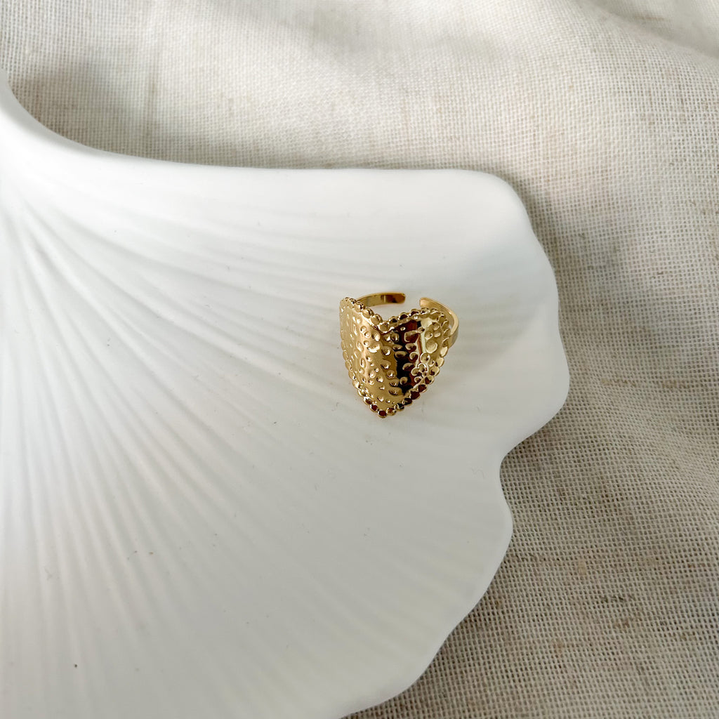 Bague Coeur martelé