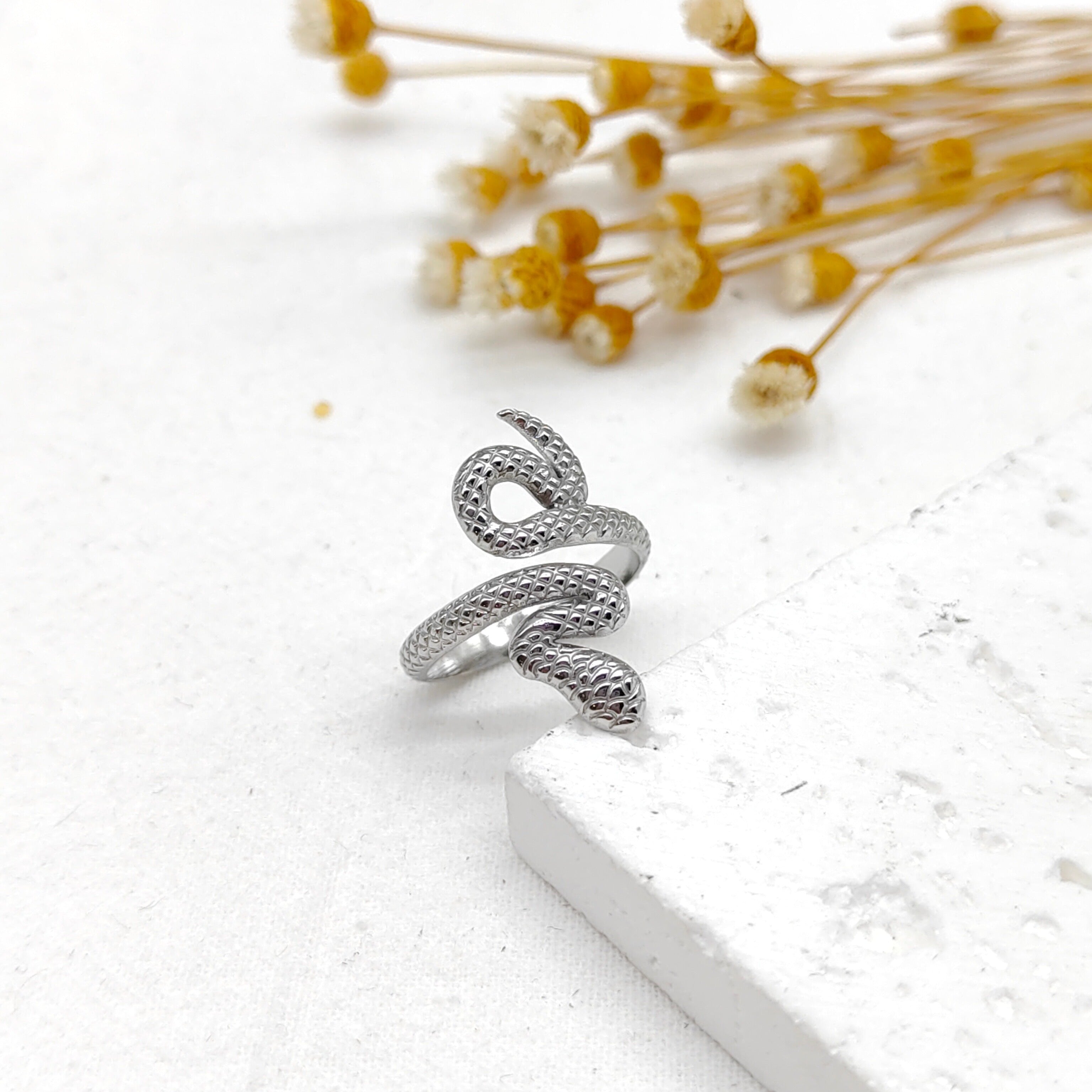 Bague Serpent argentée
