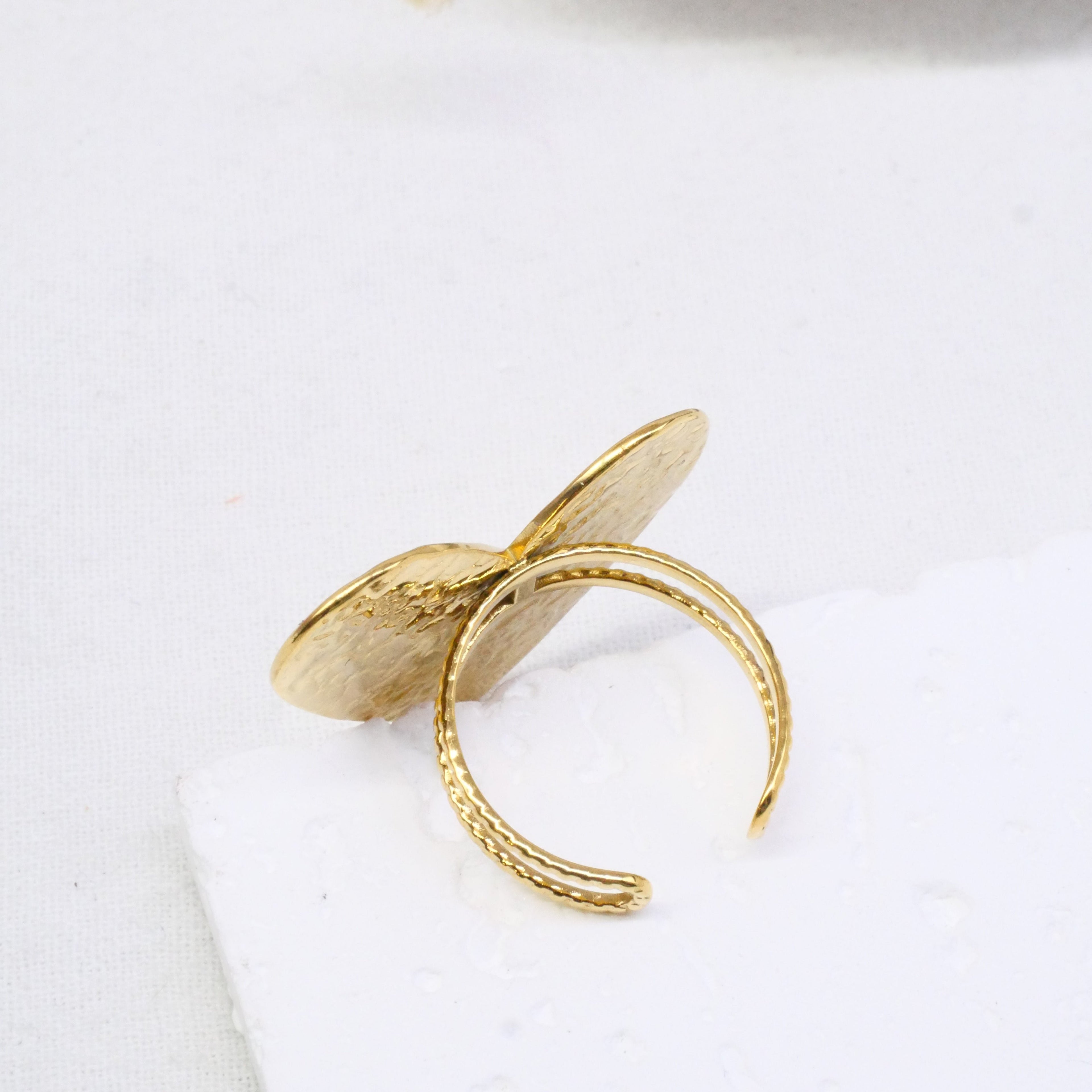 Bague gros coeur martelé - Lany-bijoux