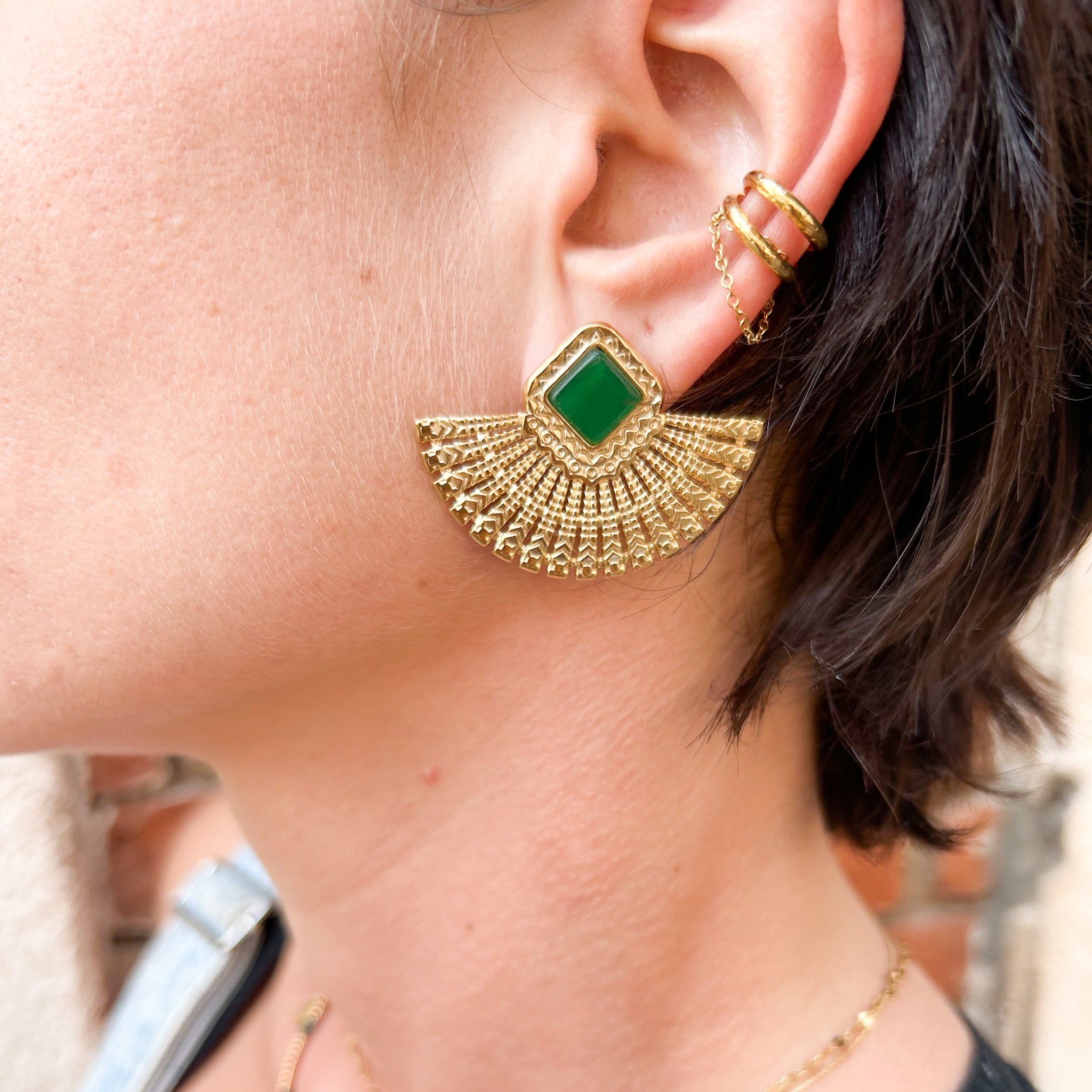 Boucles Bouma agathe verte