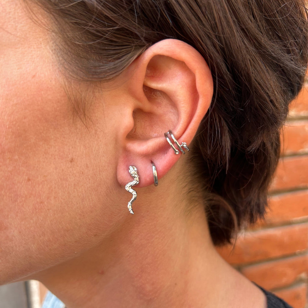 Boucles Serpent argenté - Lany-bijoux