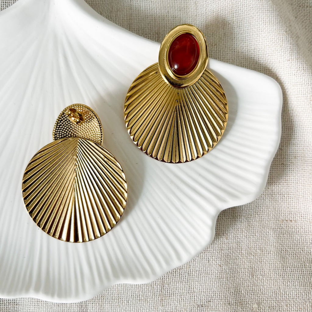 Boucles Taoh agathe rouge