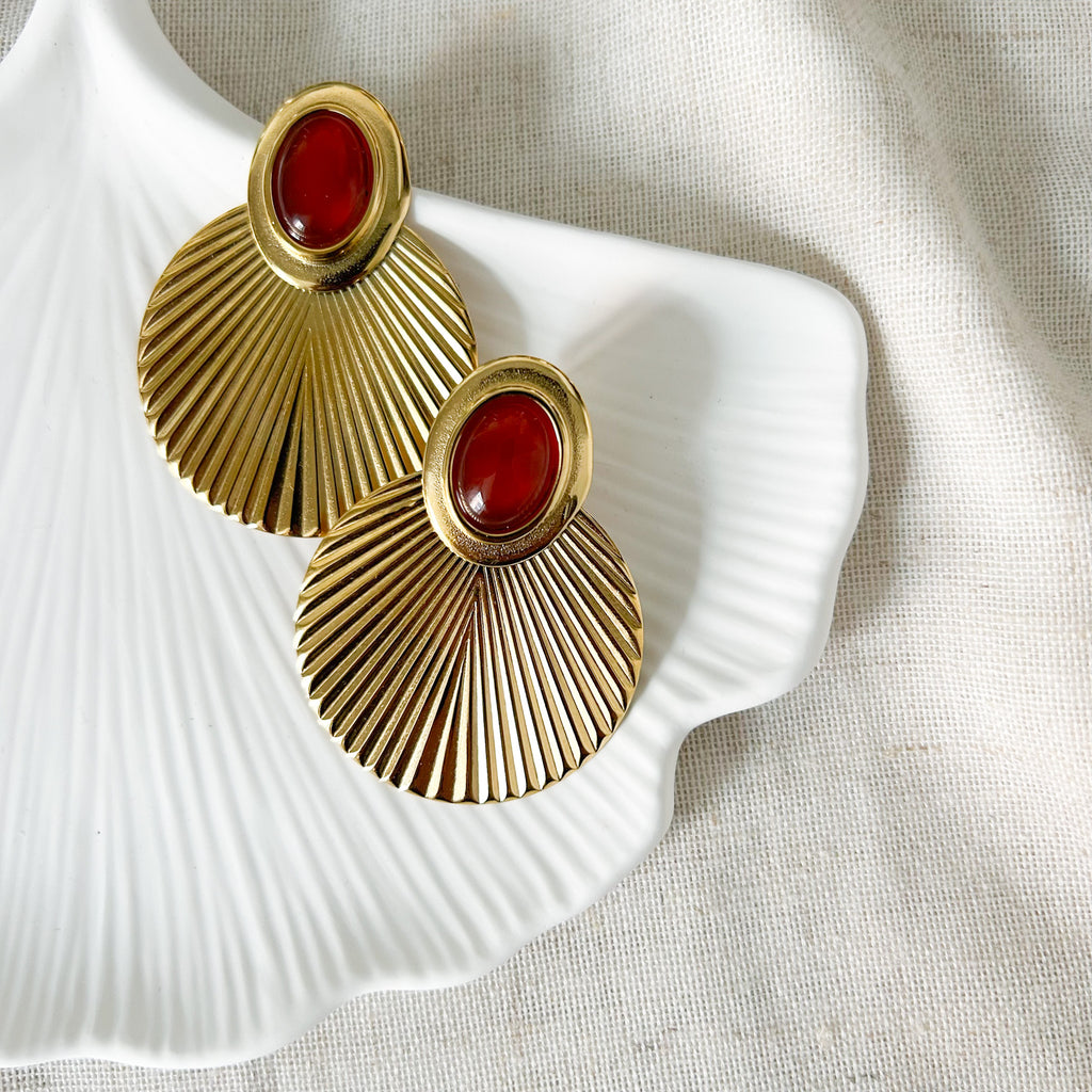 Boucles Taoh agathe rouge