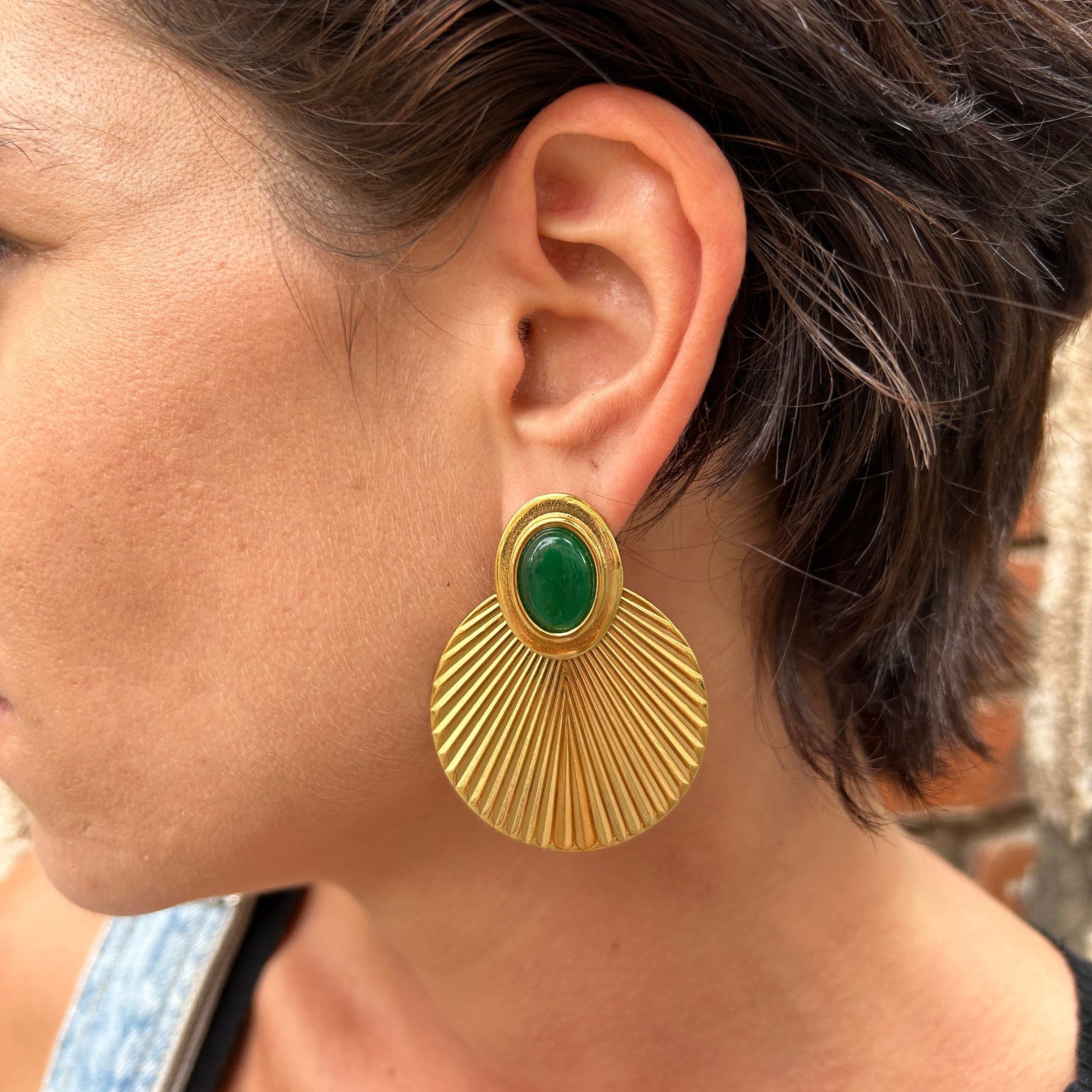 Boucles Taoh agathe verte