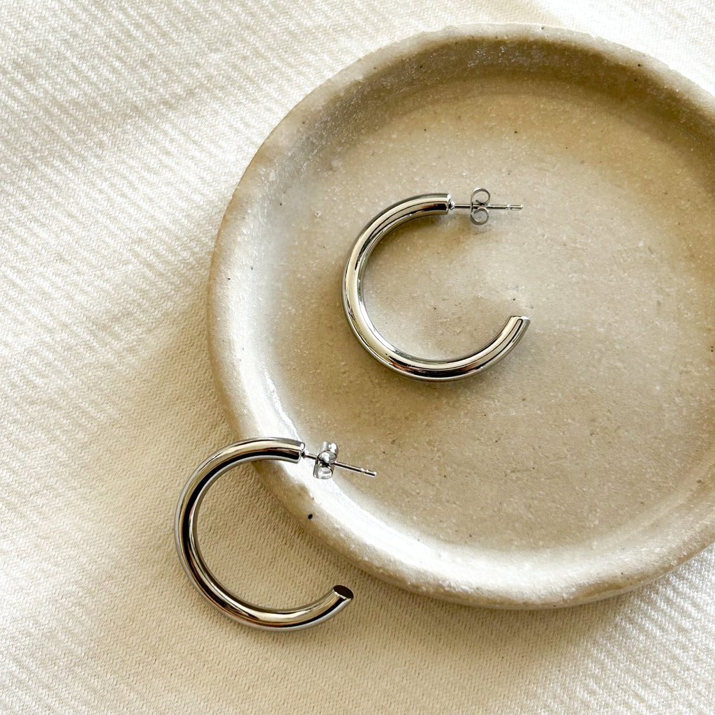 Boucles créoles Marthe argentées - Lany-bijoux