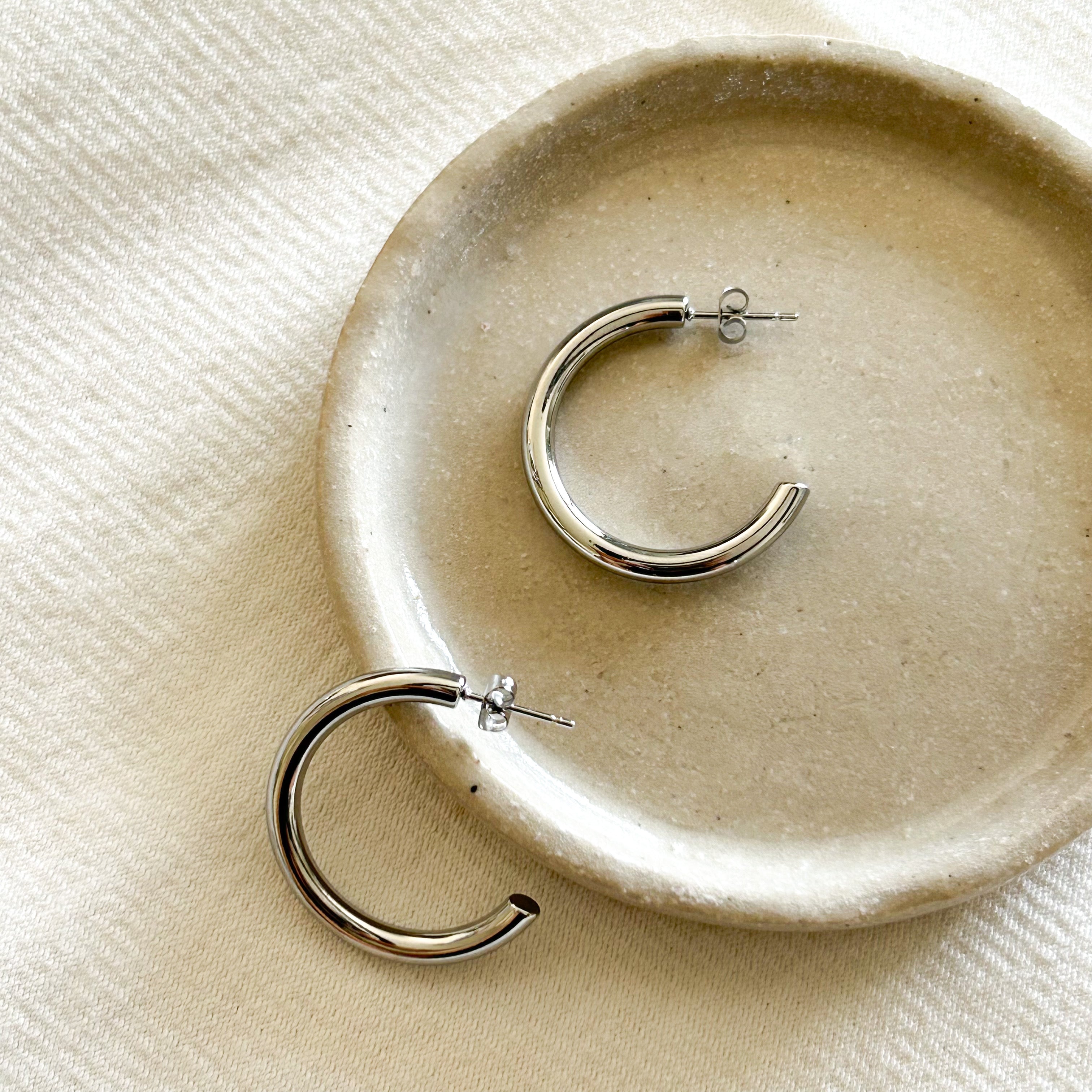 Boucles créoles Marthe argentées - Lany-bijoux