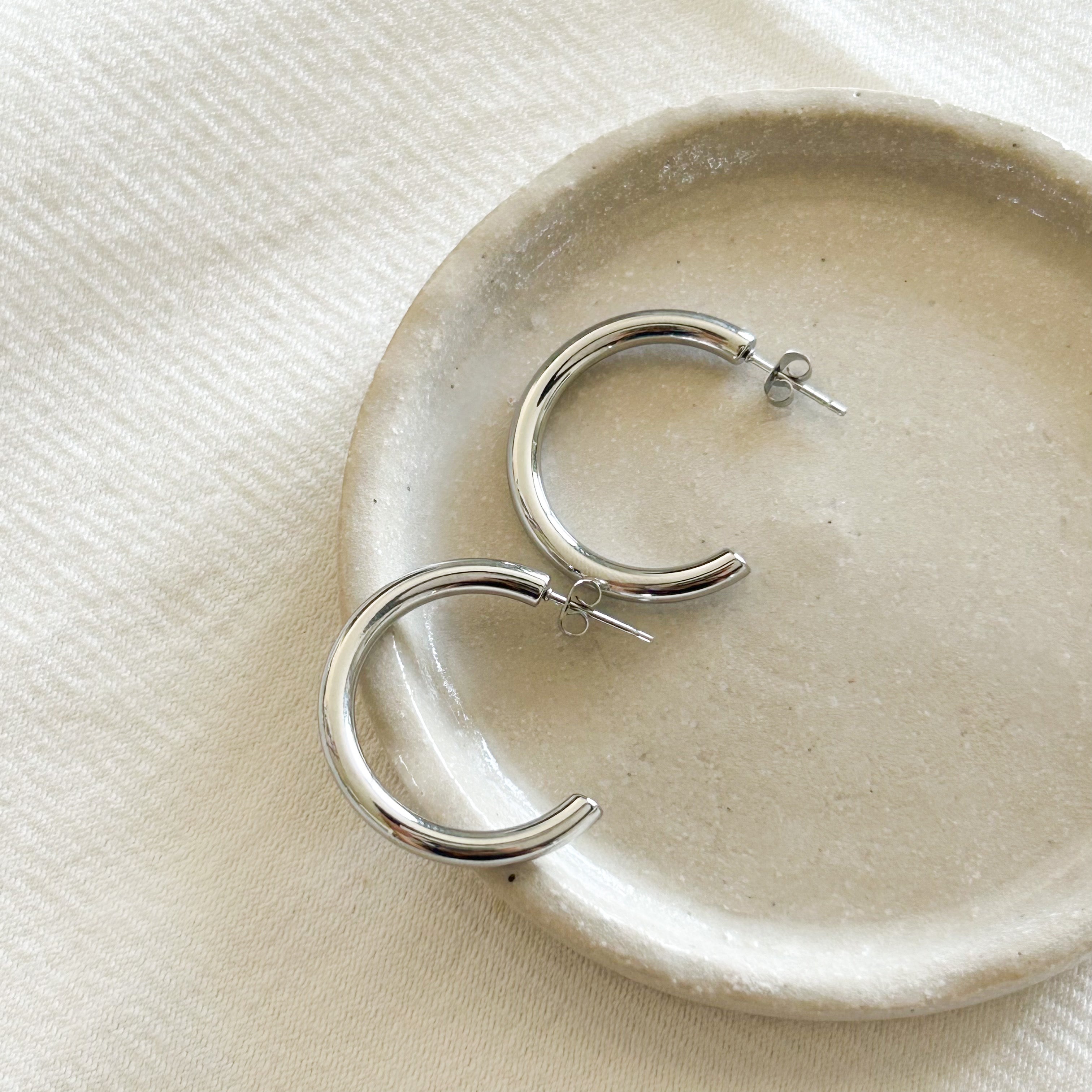 Boucles créoles Marthe argentées - Lany-bijoux