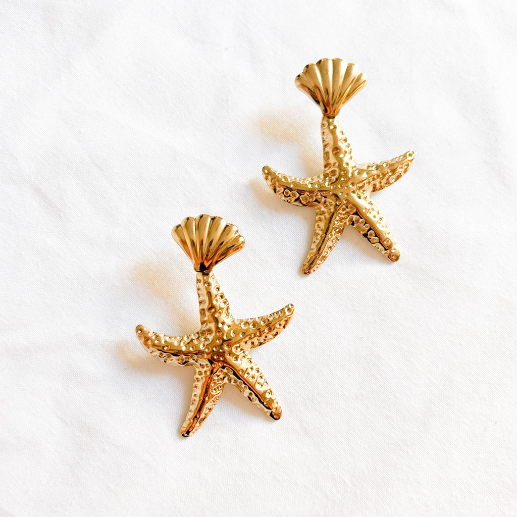 Boucles étoiles de mer dorées - Lany-bijoux