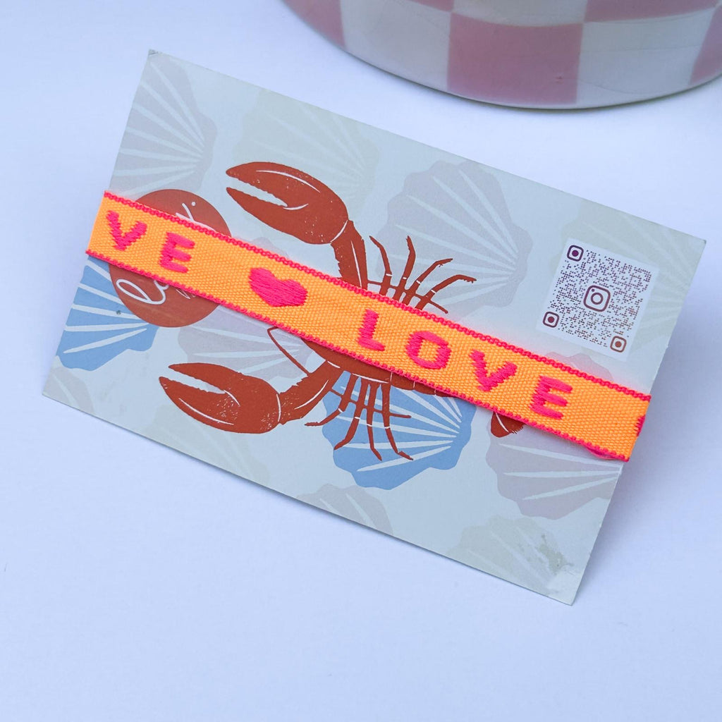 Bracelet ruban love fluo
