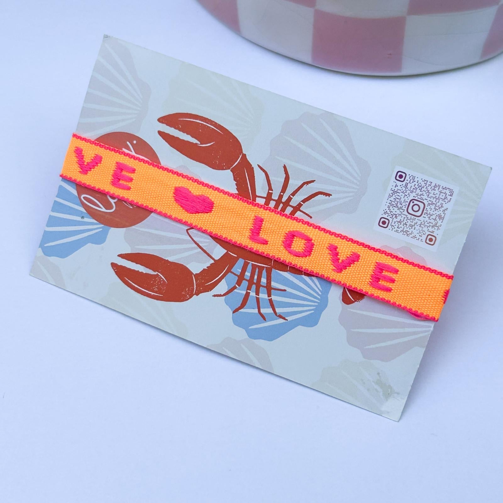 Bracelet ruban love fluo