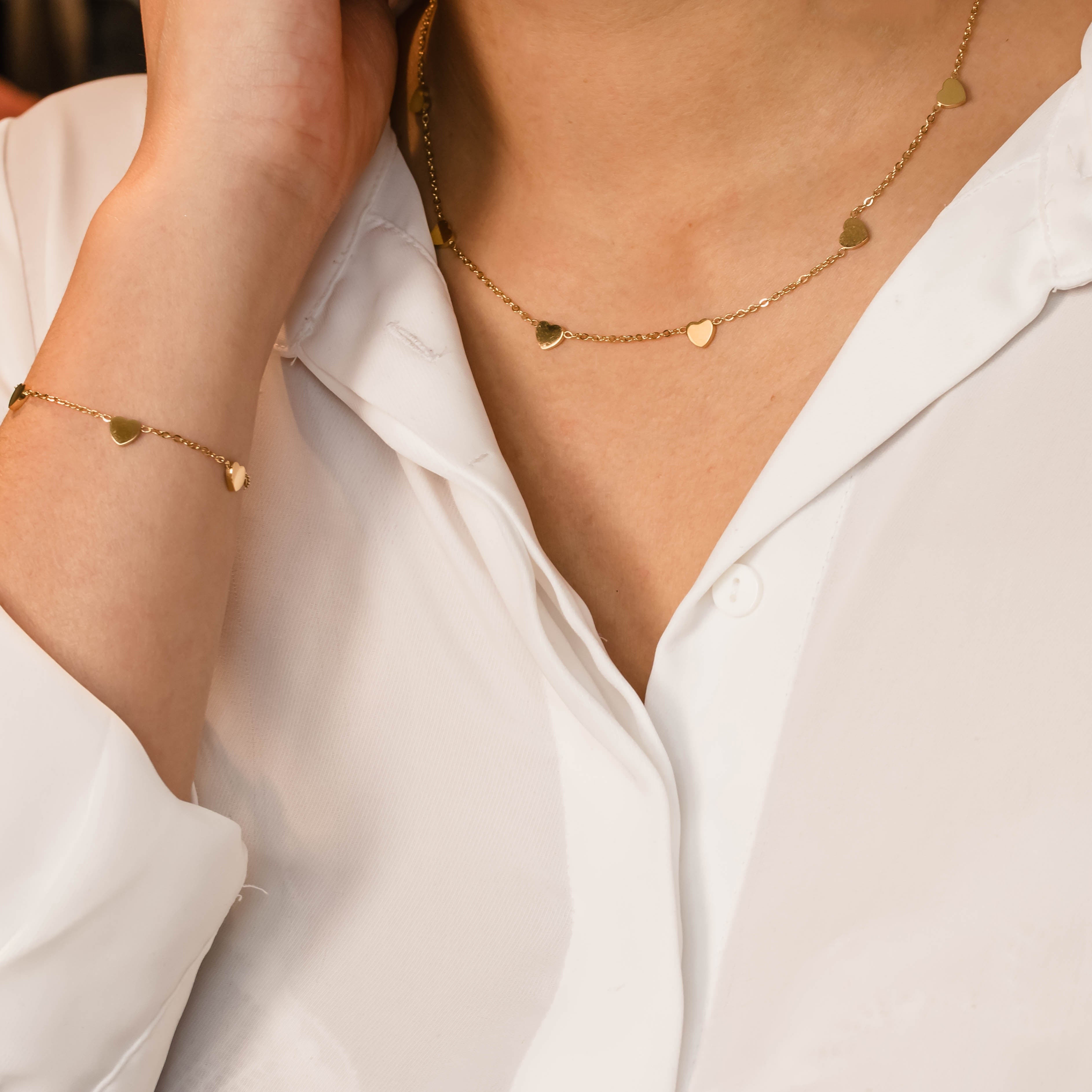 Collier Marra coeurs dorés