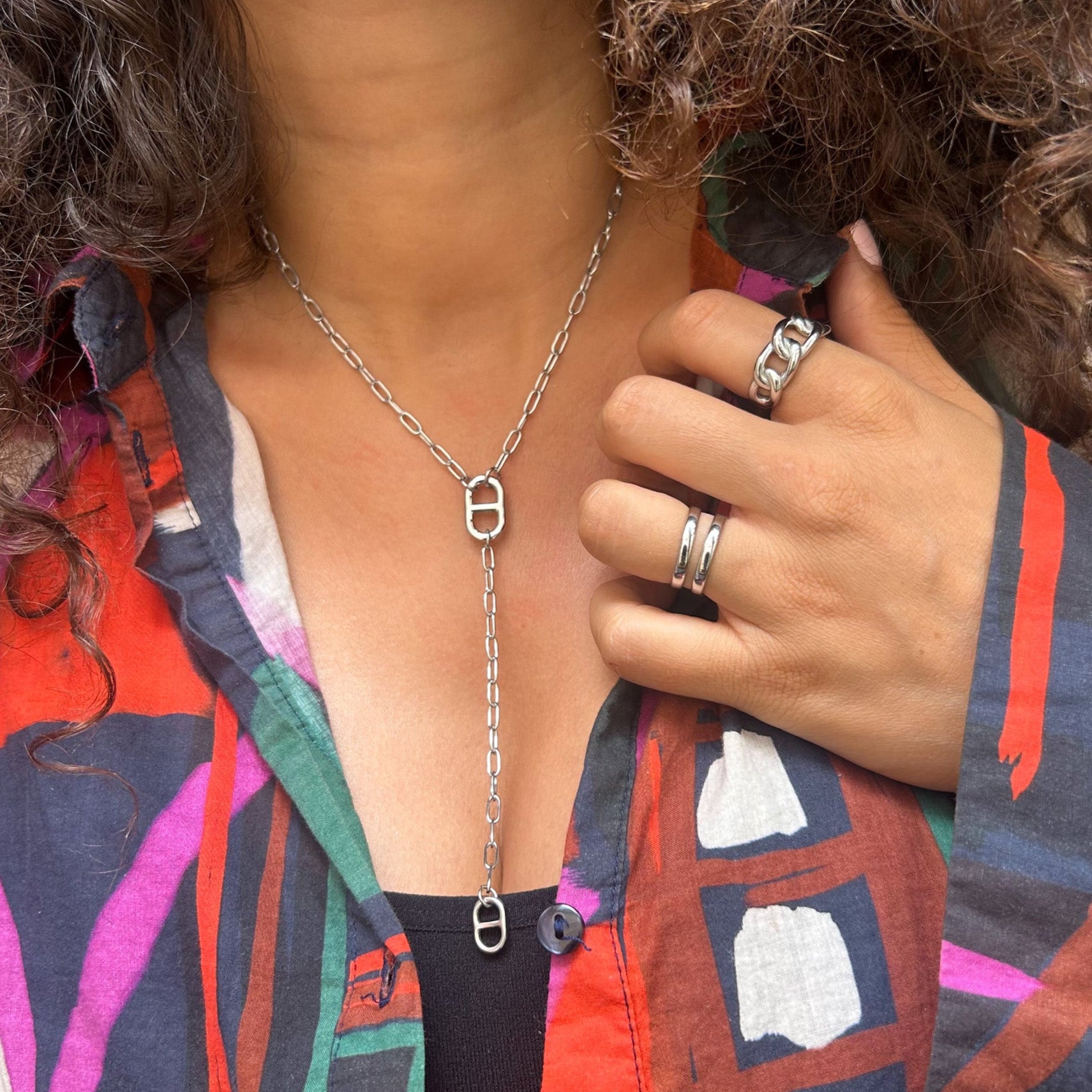 Collier cravate Kesy argenté