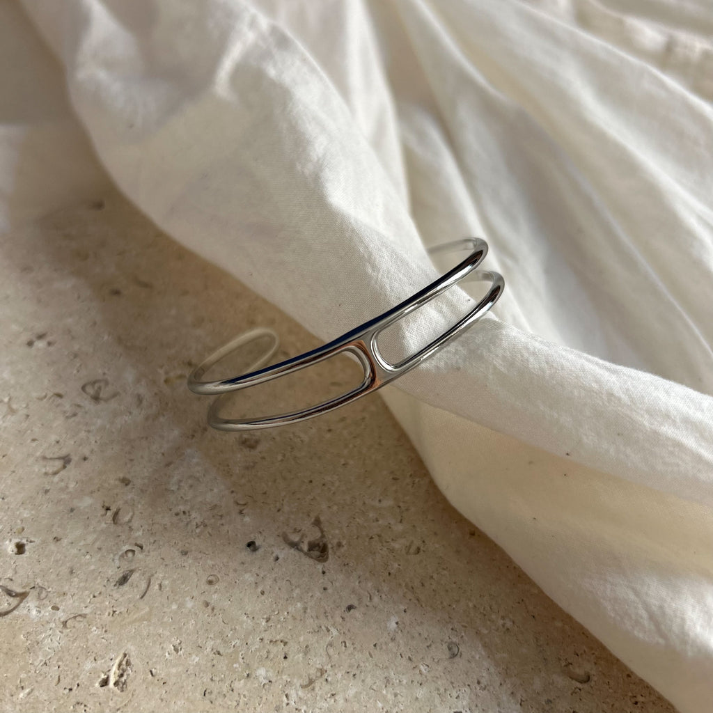 Demi jonc Aléna argenté