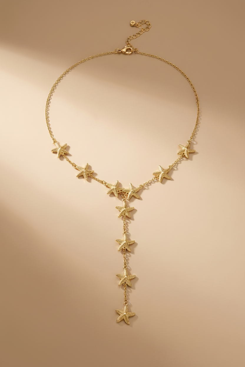 Collier Lesly étoiles de mer doré