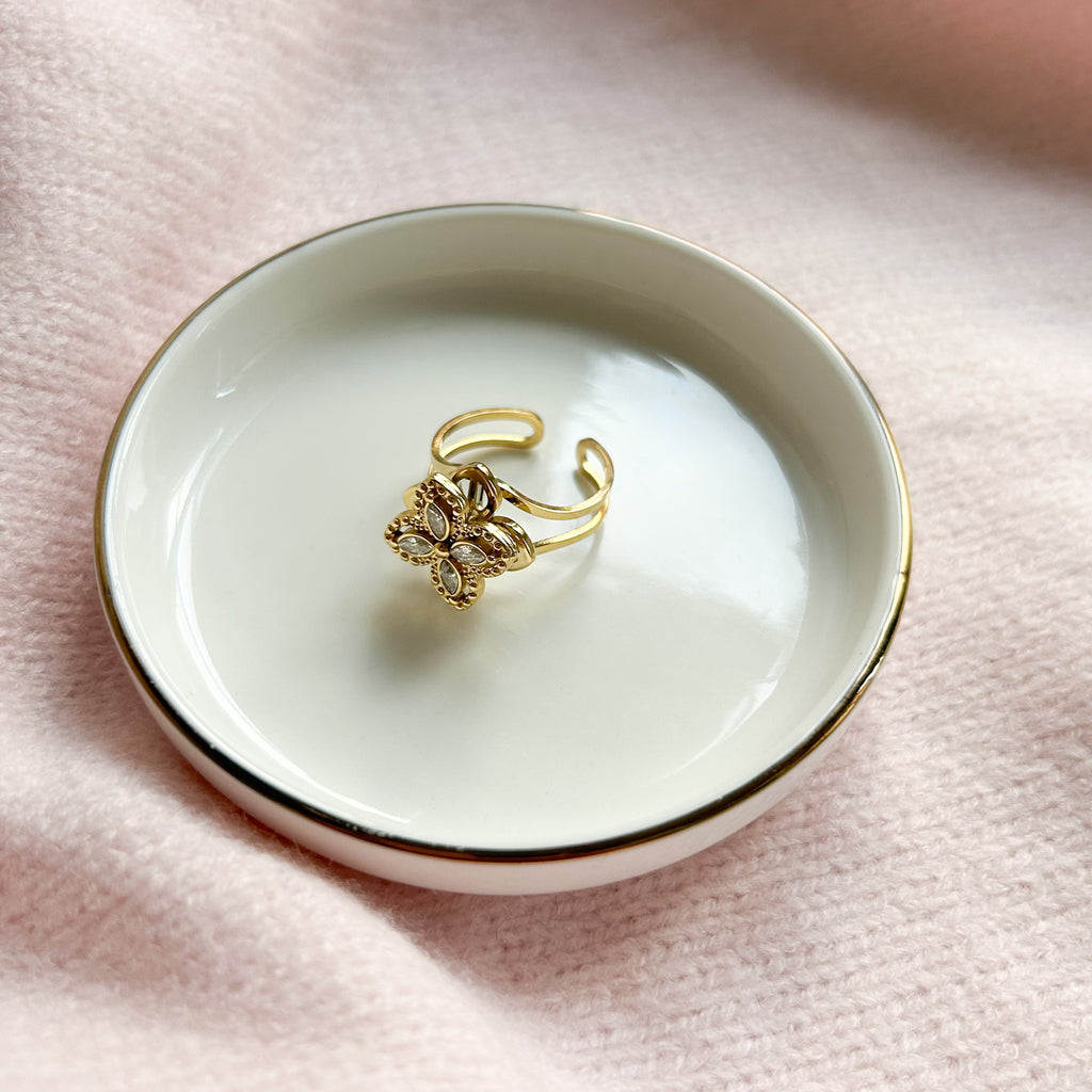 Lou | Bague Anti-stress fleur en acier inoxydable