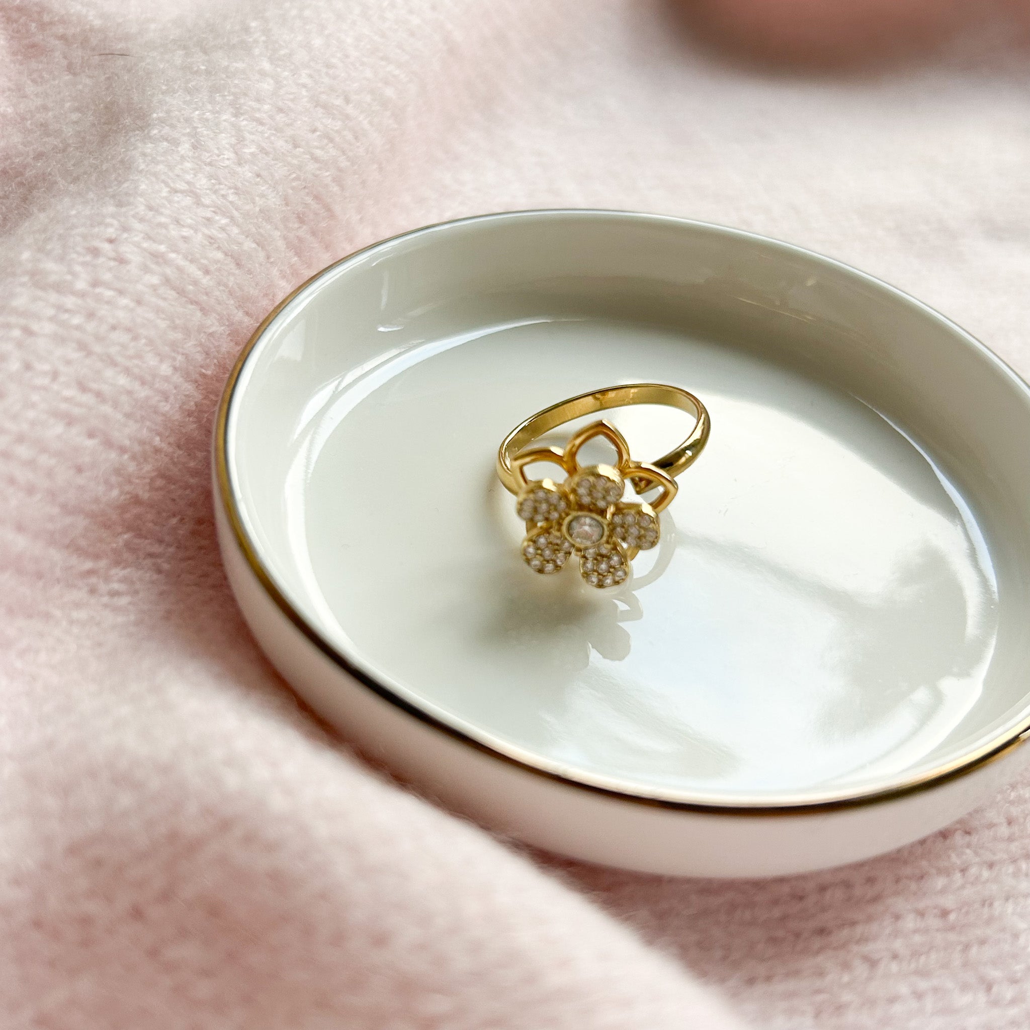 Sarah | Bague Anti-stress fleur en acier inoxydable