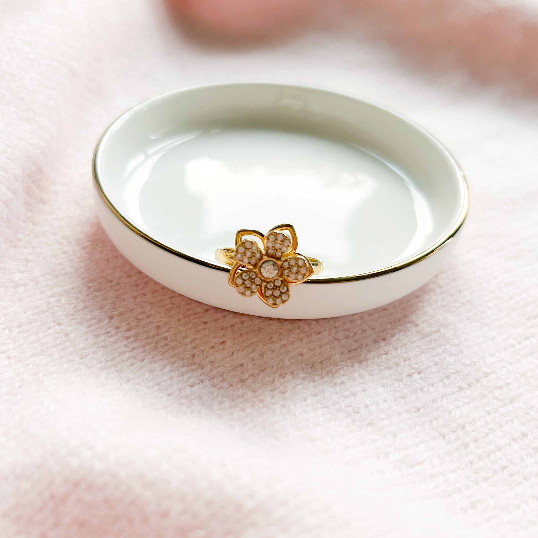 Sarah | Bague Anti-stress fleur en acier inoxydable