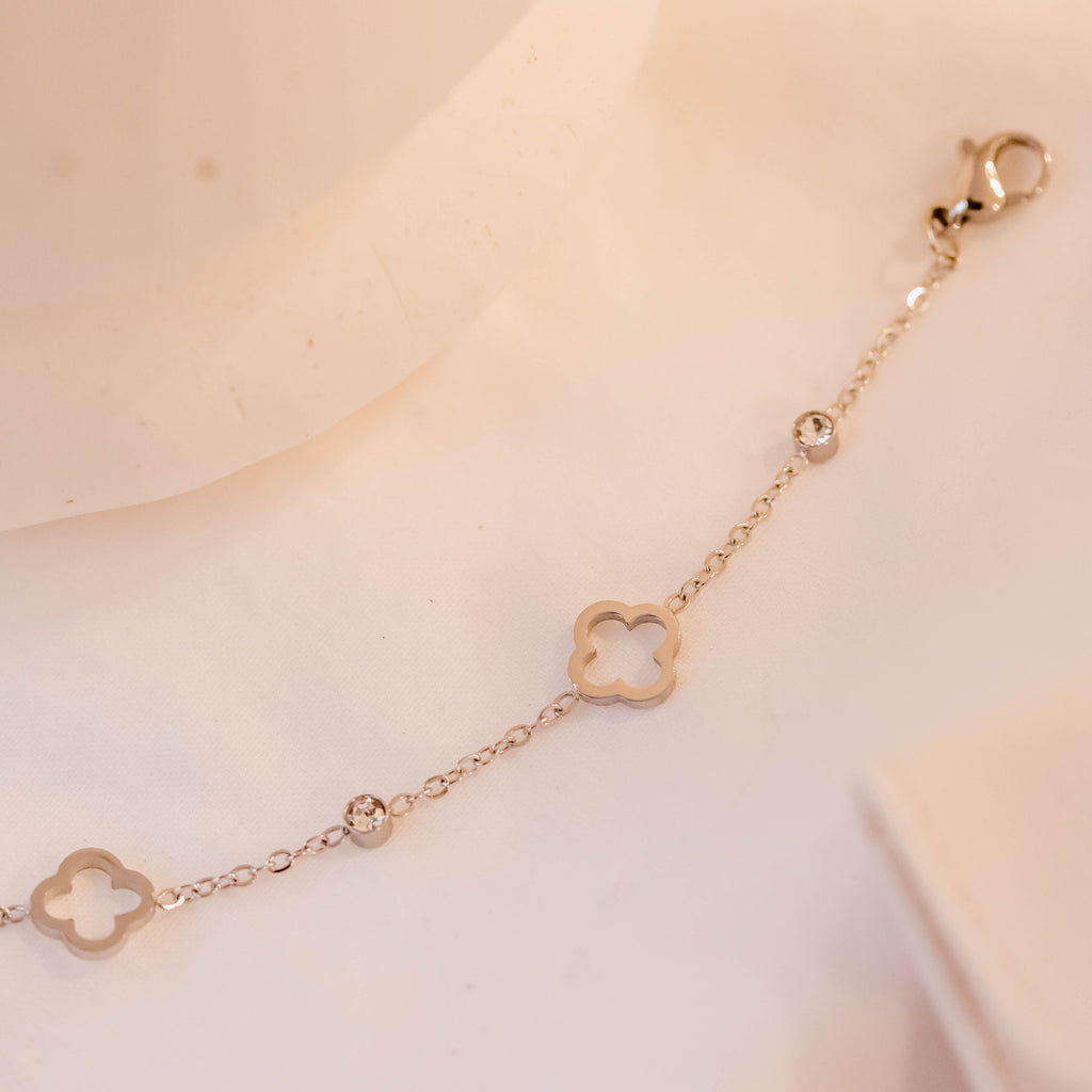 Parure bracelet & collier Jako argenté