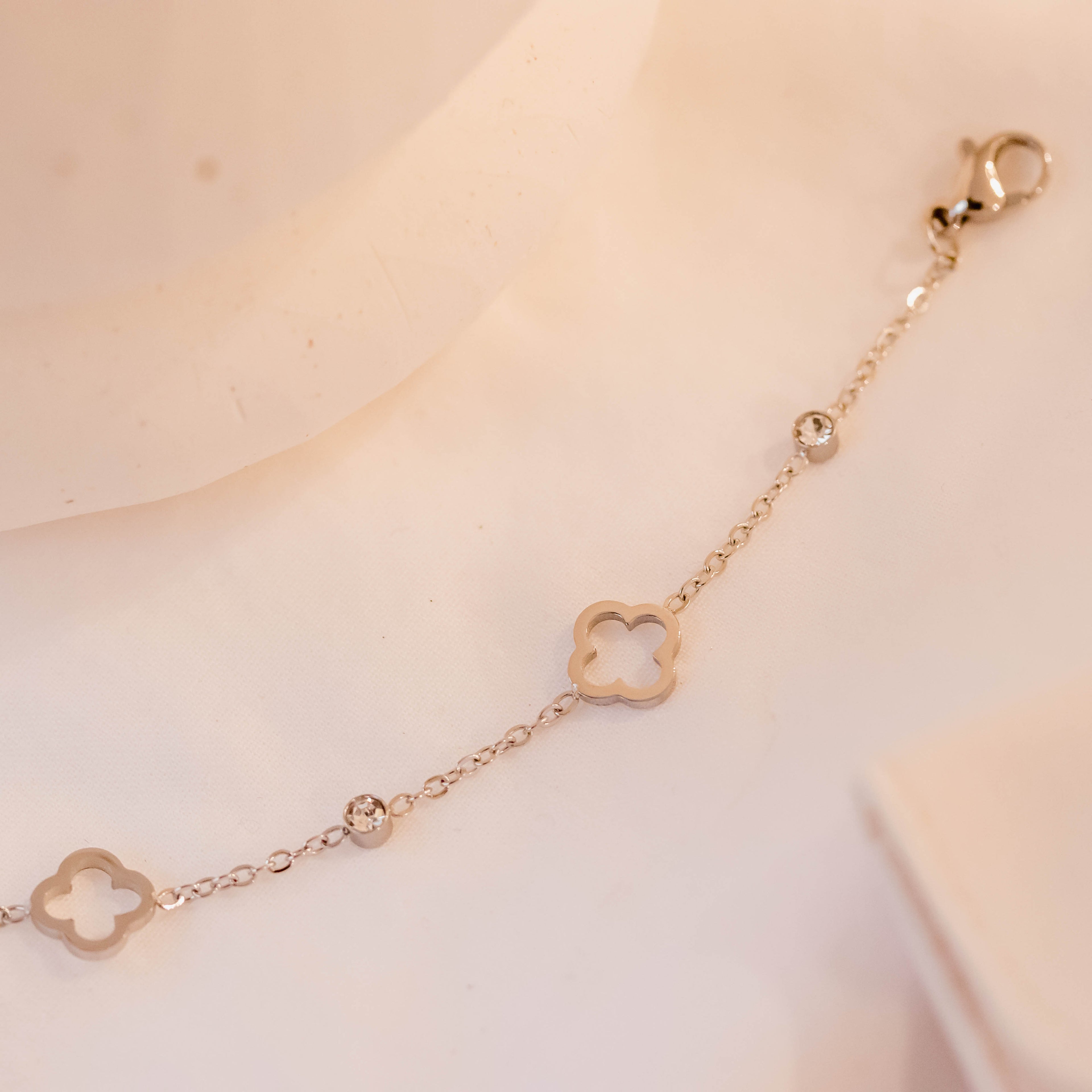 Parure bracelet & collier Jako argenté