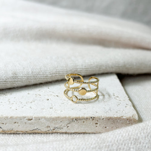 Bague Adria en acier inoxydable doré – Lany-bijoux
