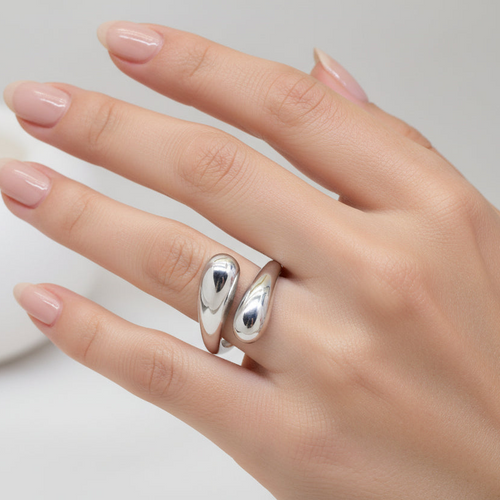 Bague Alia en acier inoxydable argenté – Lany-bijoux