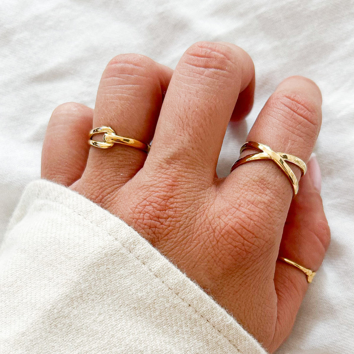 Bague Analy en acier inoxydable doré – Lany-bijoux