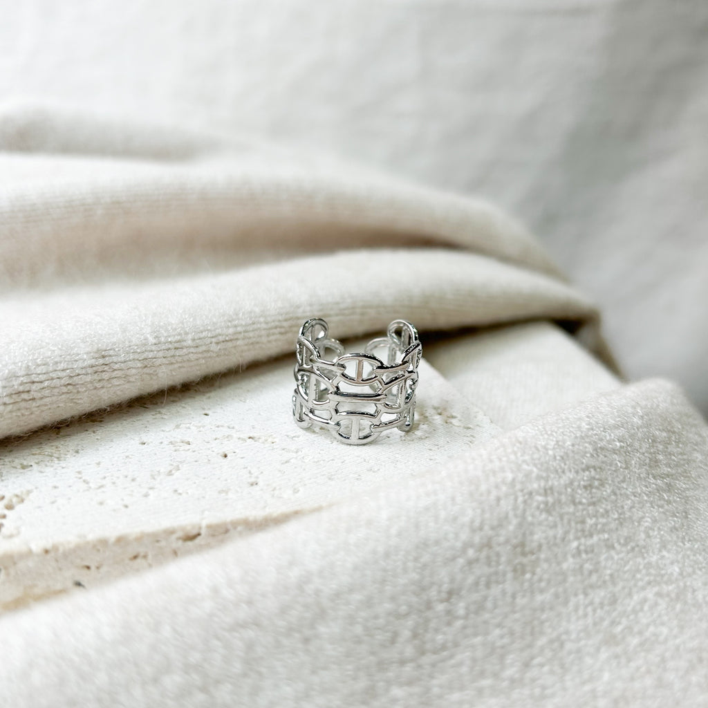 Bague Azel en acier inoxydable argenté – Lany-bijoux