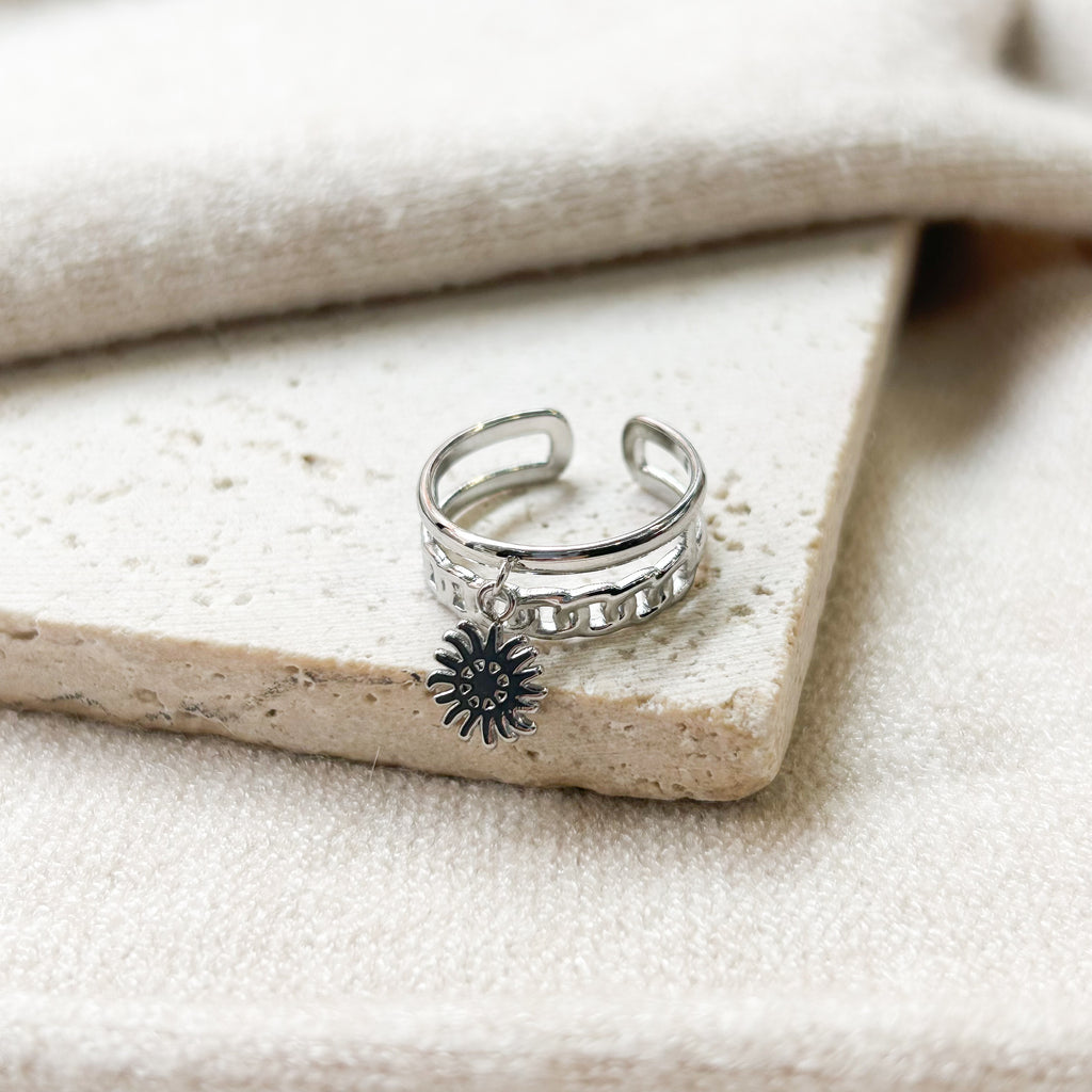 Bague Bloom en acier inoxydable argenté – Lany-bijoux