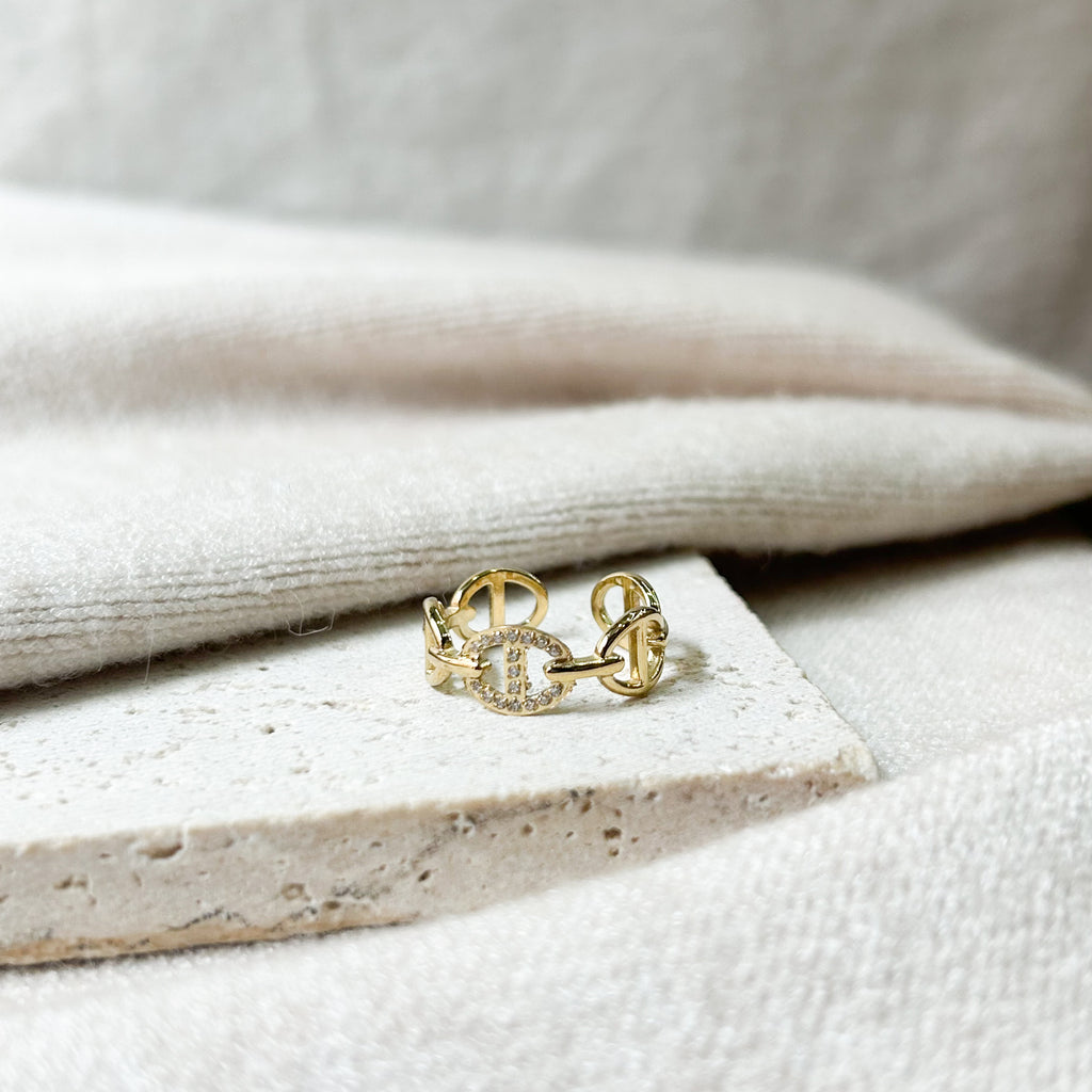 Bague Clara en acier inoxydable doré – Lany-bijoux