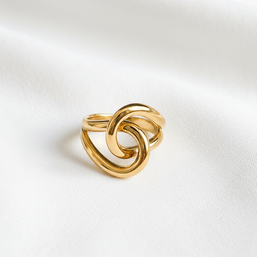 Bague Divy en acier inoxydable doré – Lany-bijoux