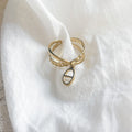 Bague Izée en acier inoxydable doré – Lany-bijoux