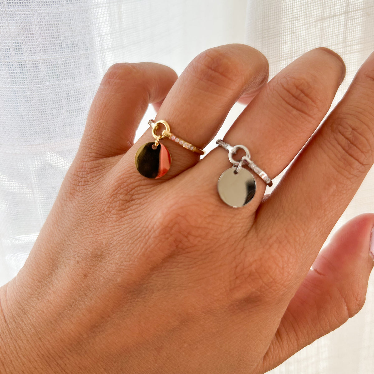 Bague Lexane en acier inoxydable argenté – Lany-bijoux