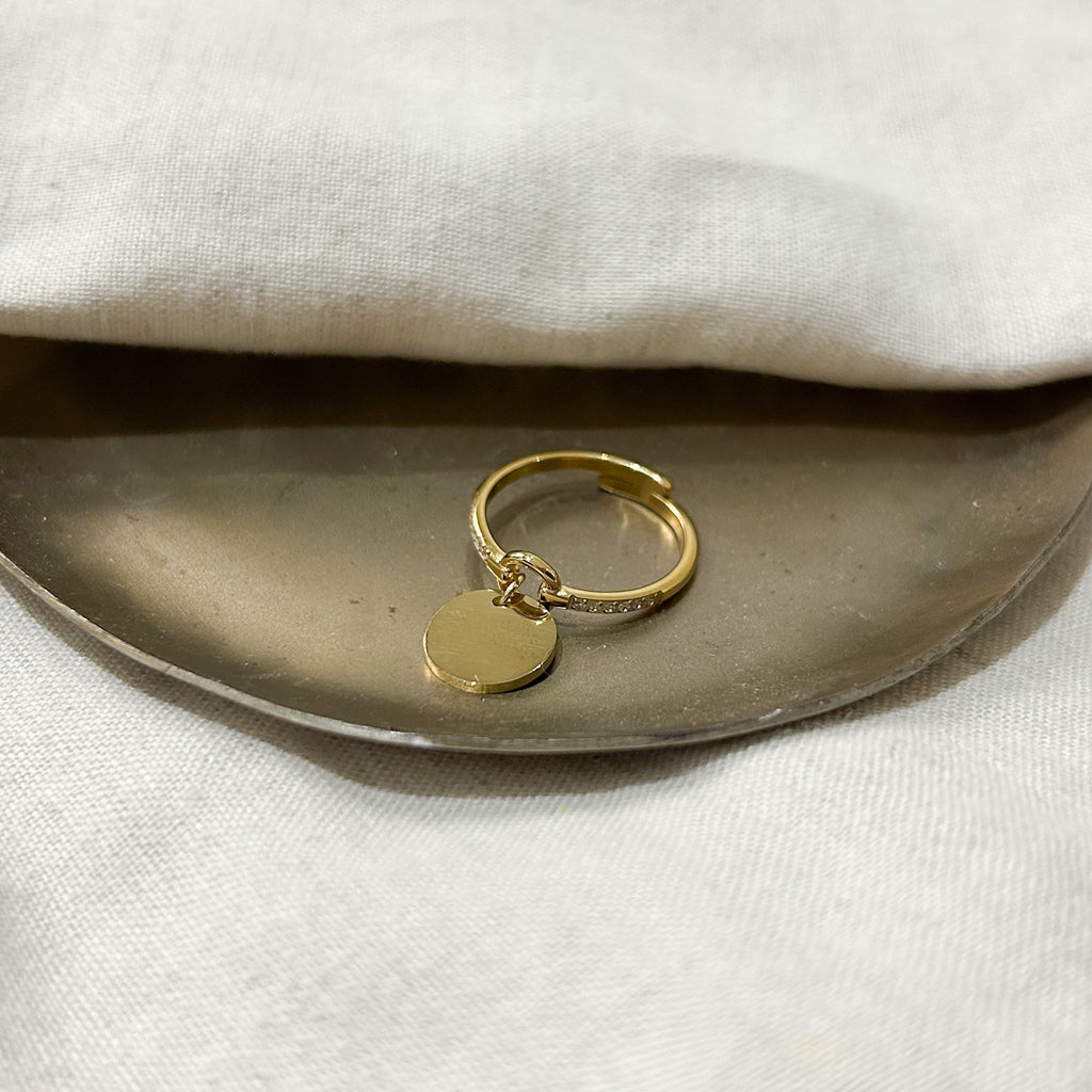 Bague Lexane en acier inoxydable doré – Lany-bijoux