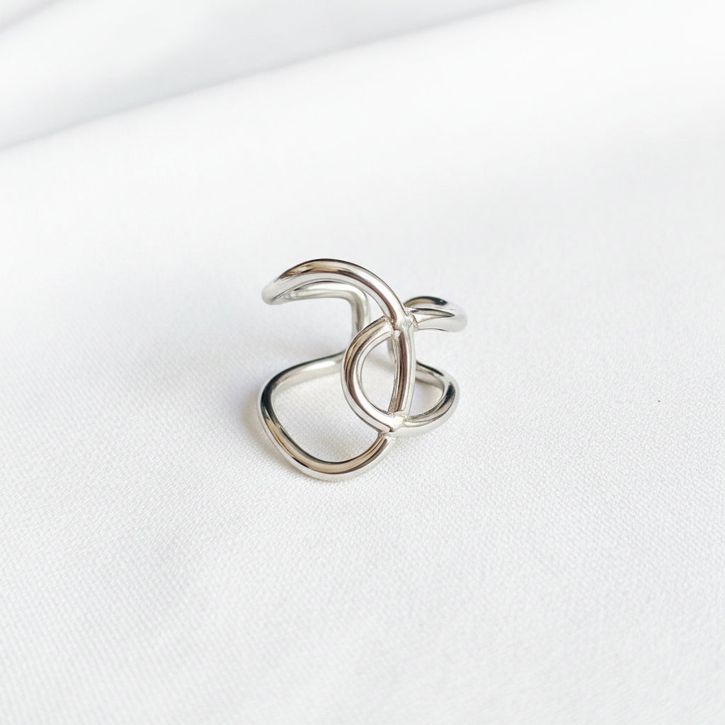 Bague Lika en acier inoxydable argenté – Lany-bijoux