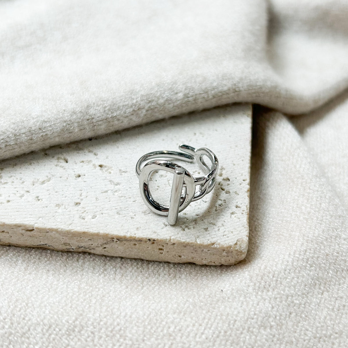 Bague Lola en acier inoxydable argenté – Lany-bijoux
