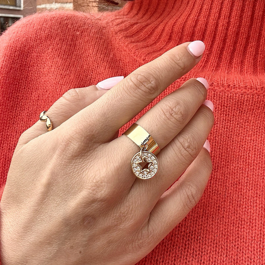 Bague Mila en acier inoxydable doré – Lany-bijoux