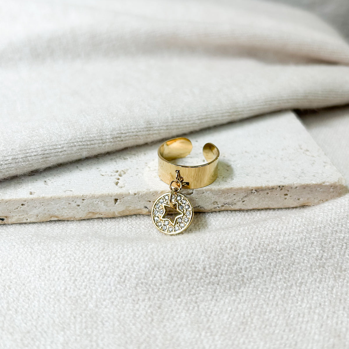 Bague Mila en acier inoxydable doré – Lany-bijoux