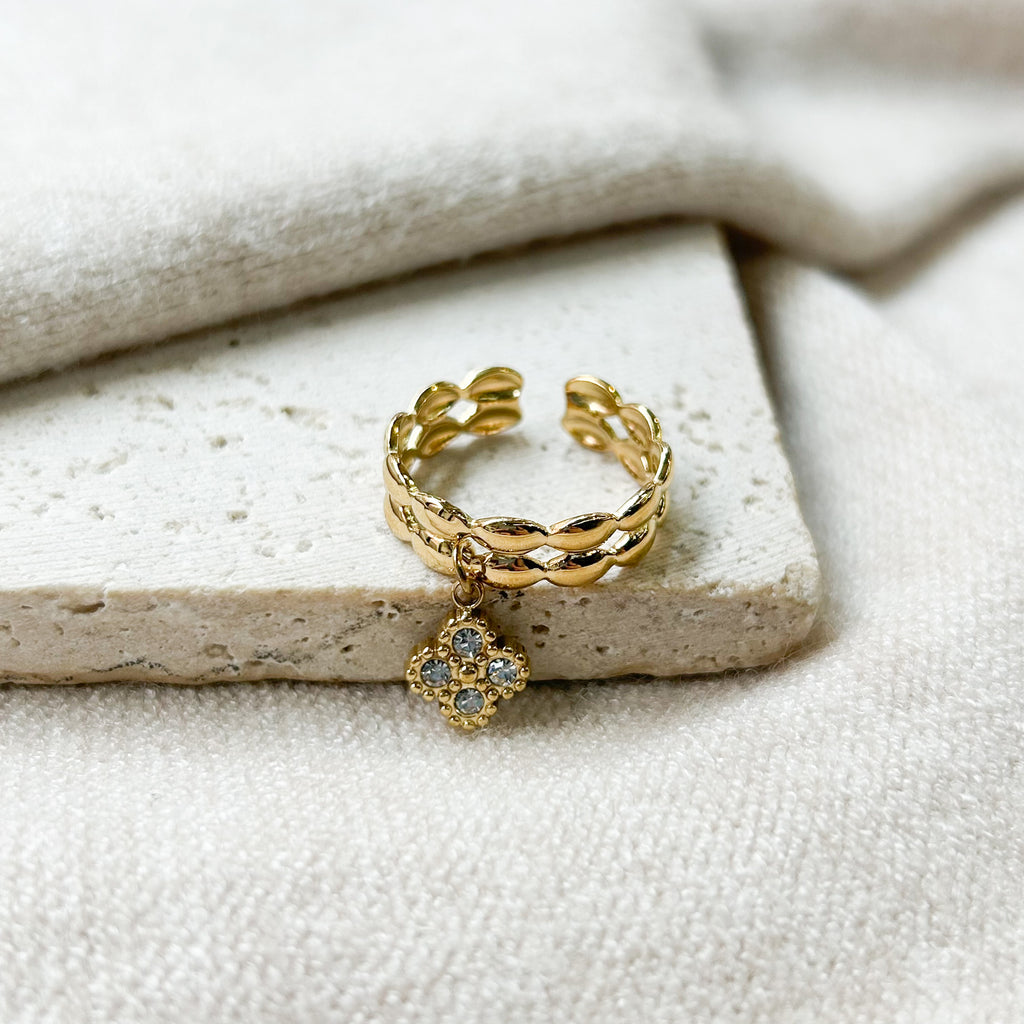 Bague Nils en acier inoxydable doré – Lany-bijoux