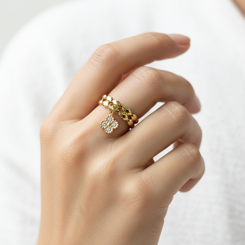 Bague Nils en acier inoxydable doré – Lany-bijoux