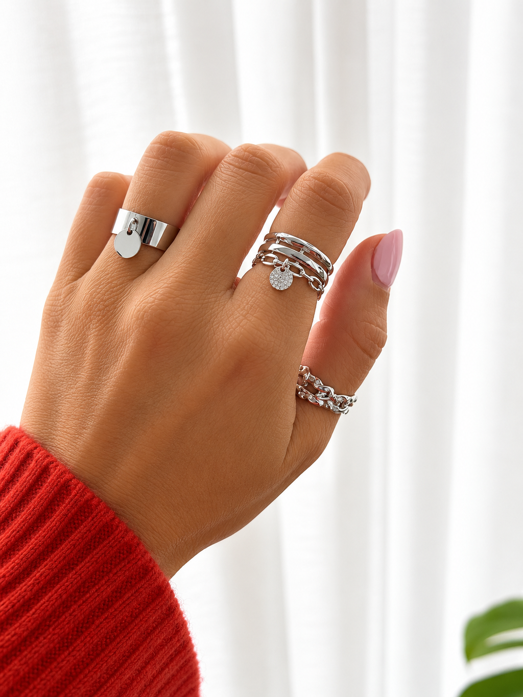 Bague Penny en acier inoxydable argenté – Lany-bijoux